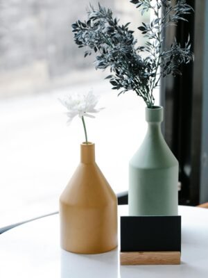 Modern Matte Bottle Vase Duo