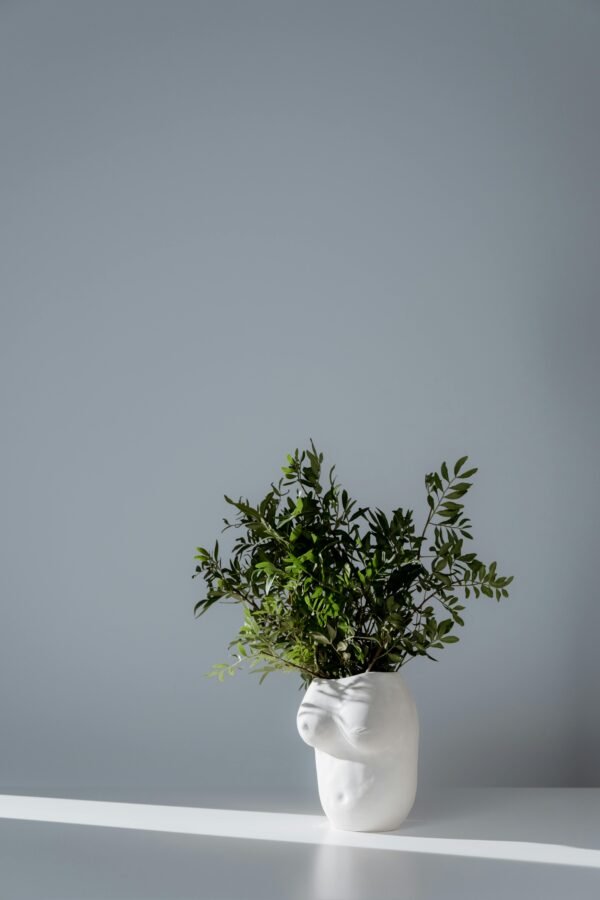 pexels-cottonbro-5700555 Minimal White Pitcher Vase with Yellow Blooms